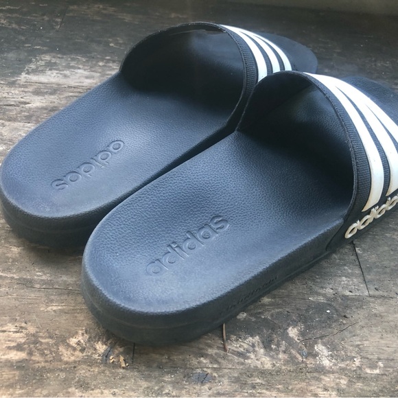 adidas Adilette Men's Cushioned Cloudfoam Plus Comfort Slides Black Sz 11 - Picture 6 of 10